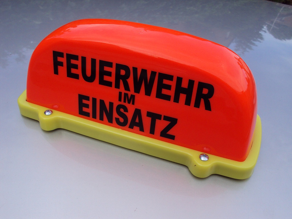 Florian's Feuerwehrshop ® - Dachaufsetzer CITY leuchtrot, beleuchtet,  FEUERWEHR IM EINSATZ (LED-Blink- oder Dauerlicht schaltbar)