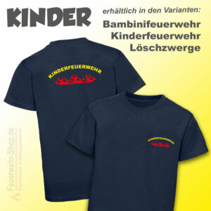 Kinderfeuerwehr Premium T-Shirt Rundlogo Flamme