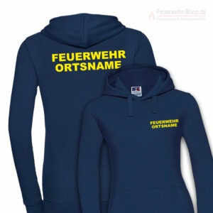 Feuerwehr Premium Damen Kapuzen-Sweatshirt Basis mit Ortsnamen