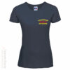 Feuerwehr Premium Damen T-Shirt Rundlogo Flamme mit Ortsname