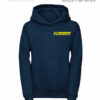 Kinderfeuerwehr Premium Kapuzen-Sweatshirt mit Name im Logo