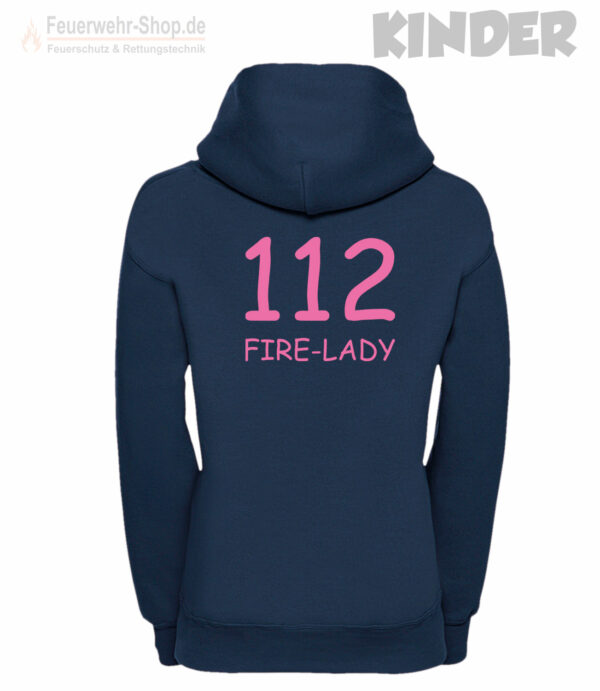 Kinderfeuerwehr Premium Kapuzen-Sweatshirt Logo "Firelady"