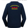 Kinderfeuerwehr Premium Sweatshirt Rundlogo mit Flamme und Ortsname