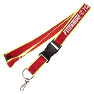 Lanyard Keyholder mit nachleuchtendem Aufdruck Feuerwehr 112