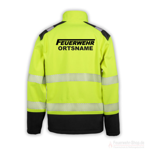 WARN SOFSHELLJACKE SIGNAL GELB FEUERWEHR Modell Logo + Ortsname