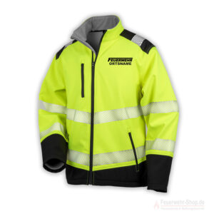 Warnschutz Softshell Jacke Feuerwehr Neongelb